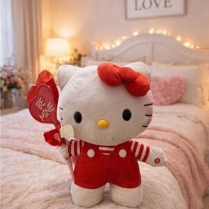 Hello Kitty Plush with Red Outfit